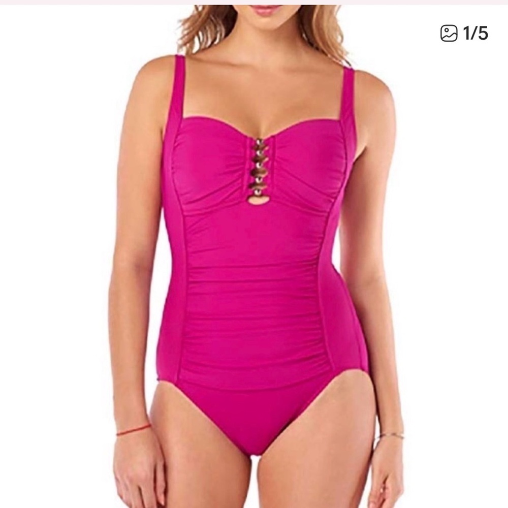 Swim Solutions Fuchsia One-Piece Swimsuit